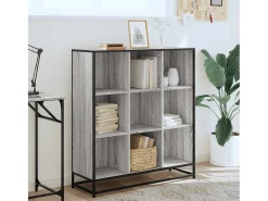 Estantería madera y metal gris Sonoma 97,5x33x107,5 cm