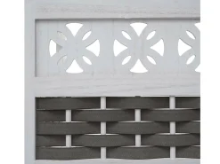 Estantería MCW-K86, blanco, mimbre gris