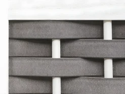 Estantería MCW-K86, blanco, mimbre gris