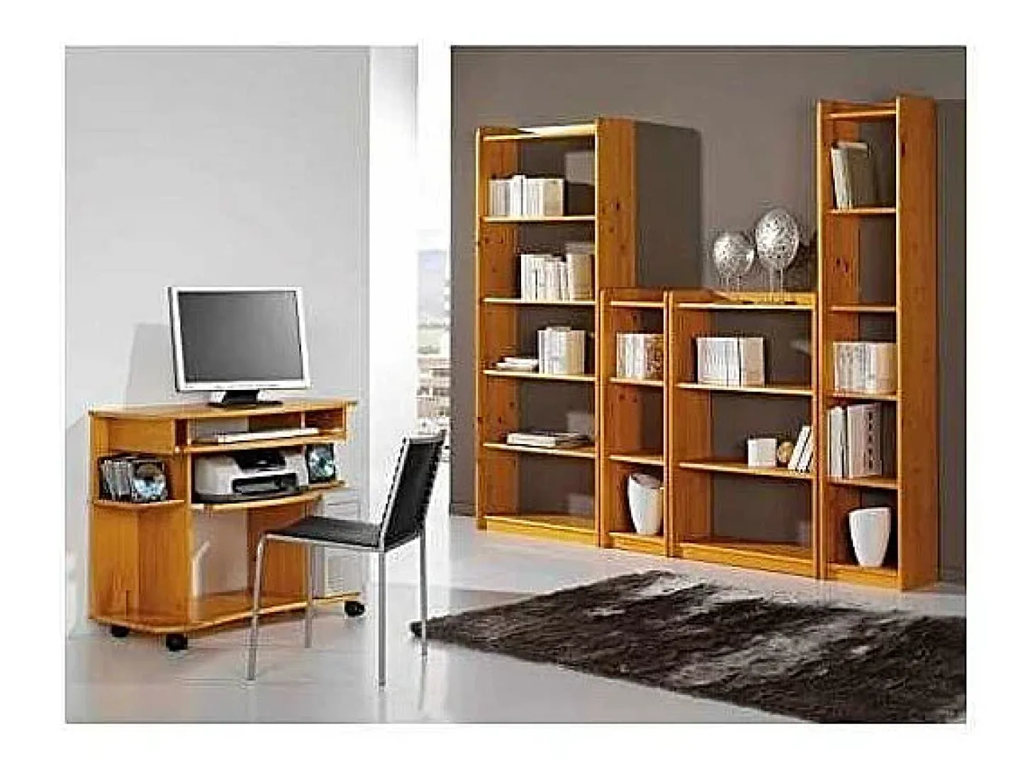 Estantería modelo Altea en acabado madera maciza de pino color miel 120 cm(alto)40 cm(anc