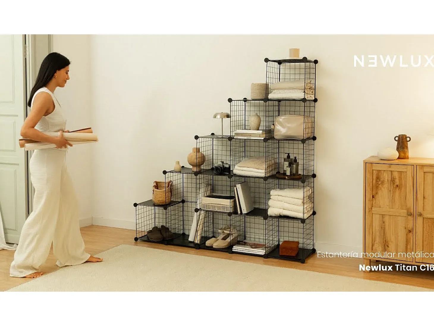 Estantería Modular Titan C16 Negro - Newlux