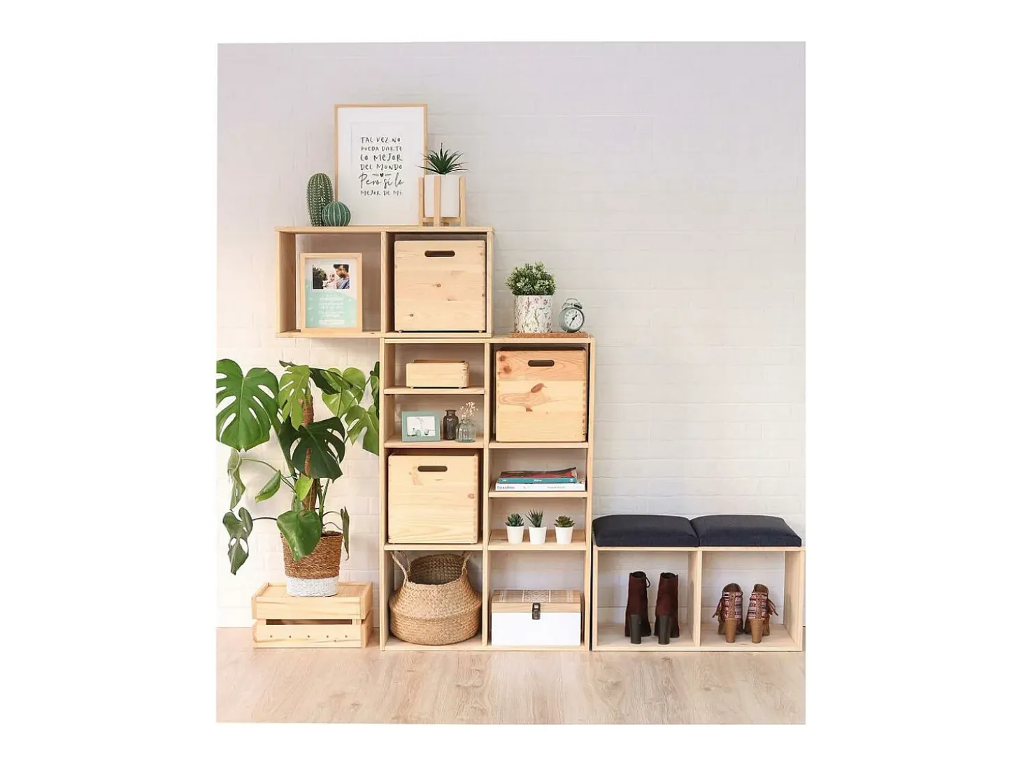 Estantería modular de pino macizo Dinamic 3 estantes