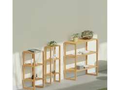 Estantería Modular en Bambú con 3 Niveles Canoply 84x35x35.5cm Thinia Home