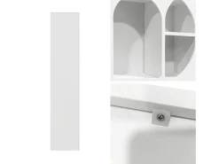 Estantería orgánica de efecto madera con 8 compartimentos blanco
