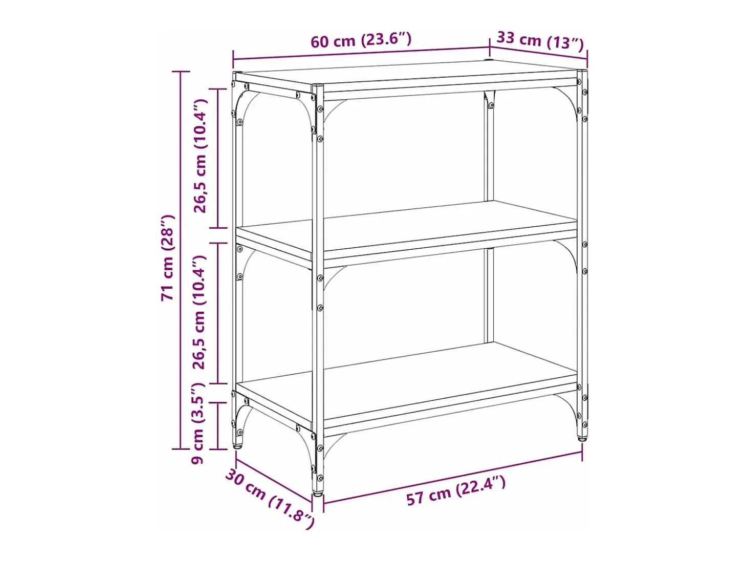 Estantería para libros Madera vieja 40 x 33 x 70.5 cm