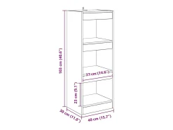 Estantería para libros Madera vieja 40 x 30 x 103 cm