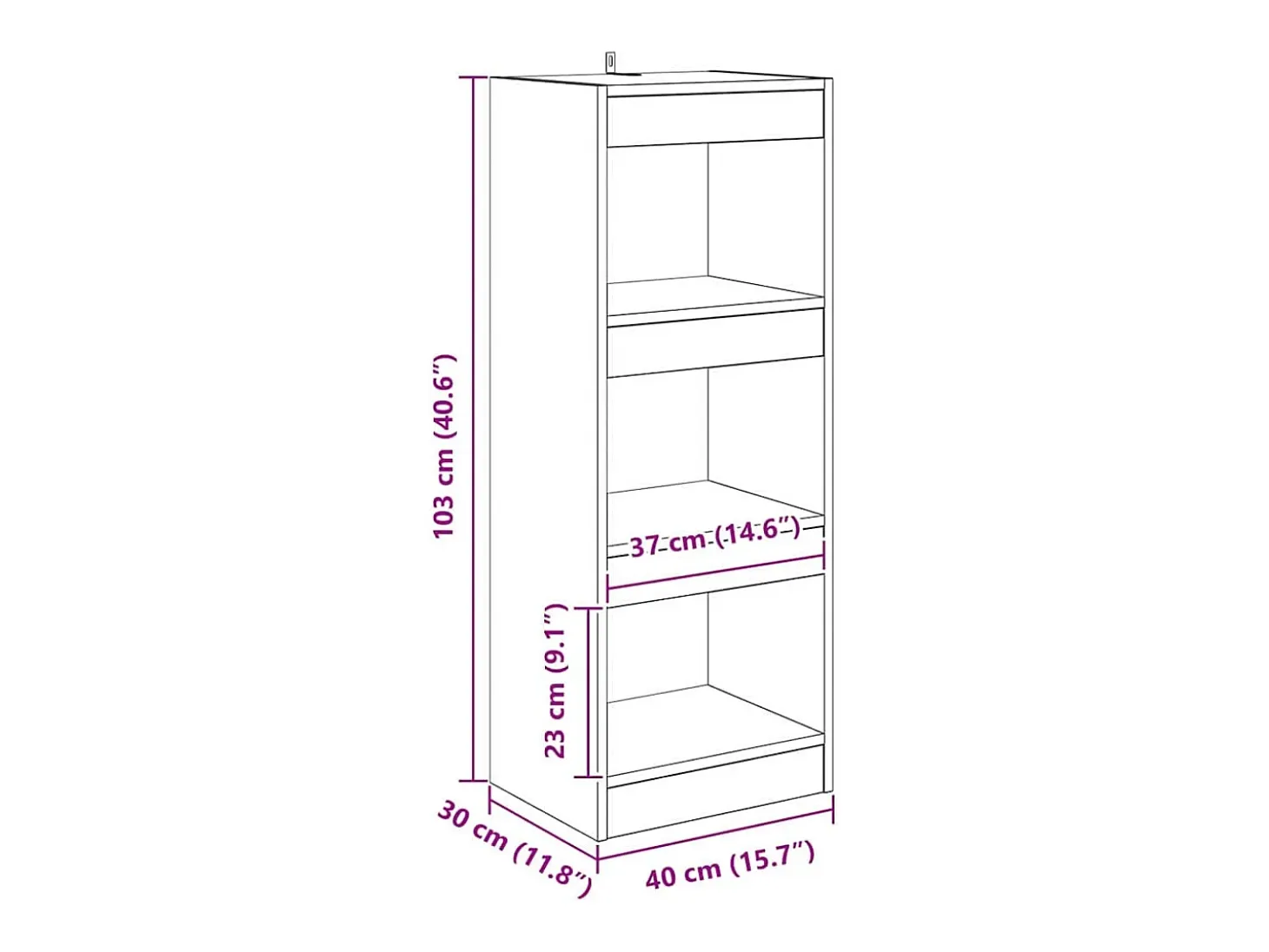 Estantería para libros Madera vieja 40 x 30 x 103 cm