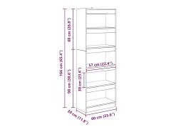 Estantería para libros Roble artisan 60 x 30 x 166 cm