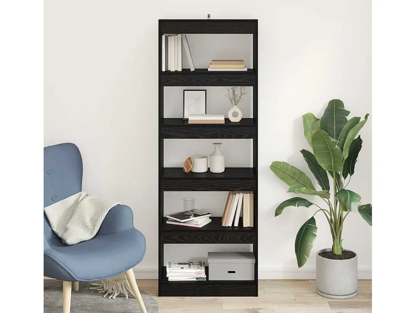 Estantería para libros Roble negro 60 x 30 x 166 cm
