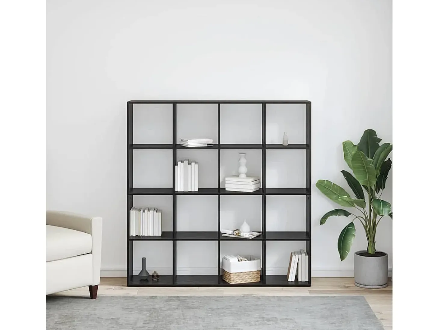Estantería para libros Roble negro 137.5 x 29 x 137.5 cm