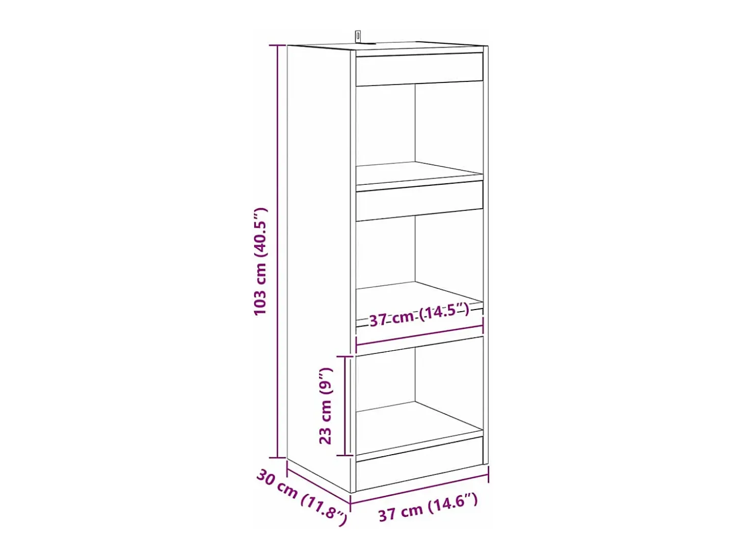 Estantería para libros Roble artisan 40 x 30 x 103 cm