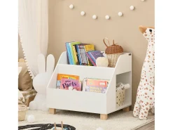 Estantería para Niños con 2 Estantes y 1 Compartimiento Librero Infantil para Habitación Organizador Multiusos 60 x 48 x 53 cm KMB54-W SoBuy ES