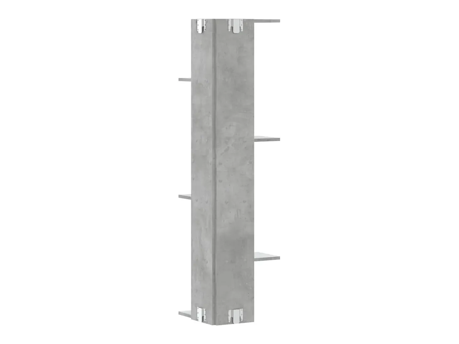 Estantería pared esquina madera gris hormigón 36,5x36,5x140 cm