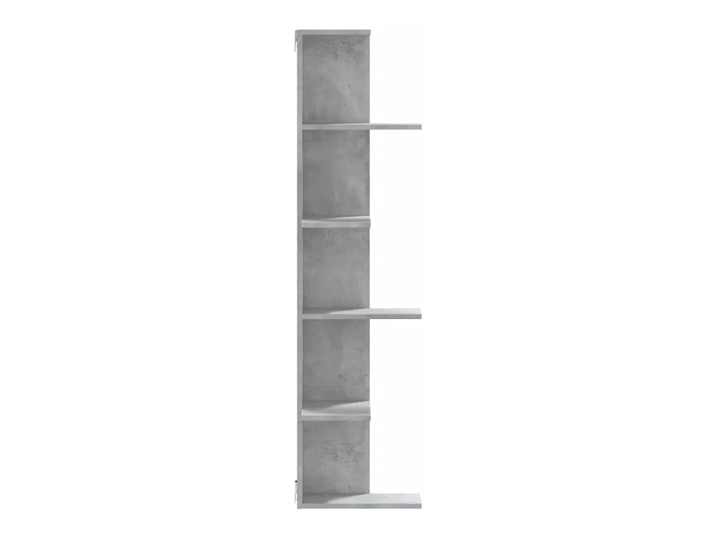 Estantería pared esquina madera gris hormigón 36,5x36,5x140 cm