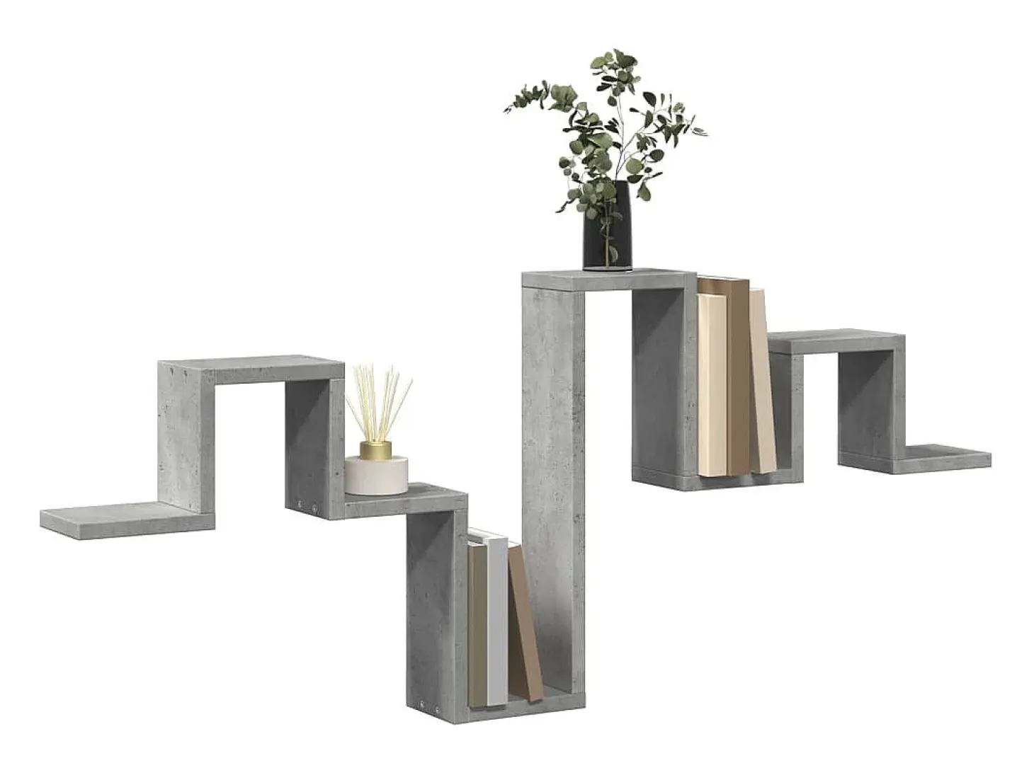 Estantería pared madera ingeniería gris hormigón 104,5x10x43 cm ES931916