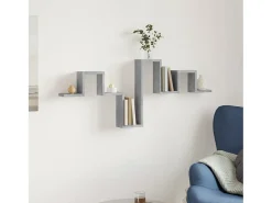 Estantería pared madera ingeniería gris hormigón 104,5x10x43 cm ES931916