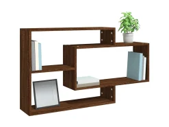 Estantería pared madera ingeniería roble marrón 104x20x58,5 cm ES53290