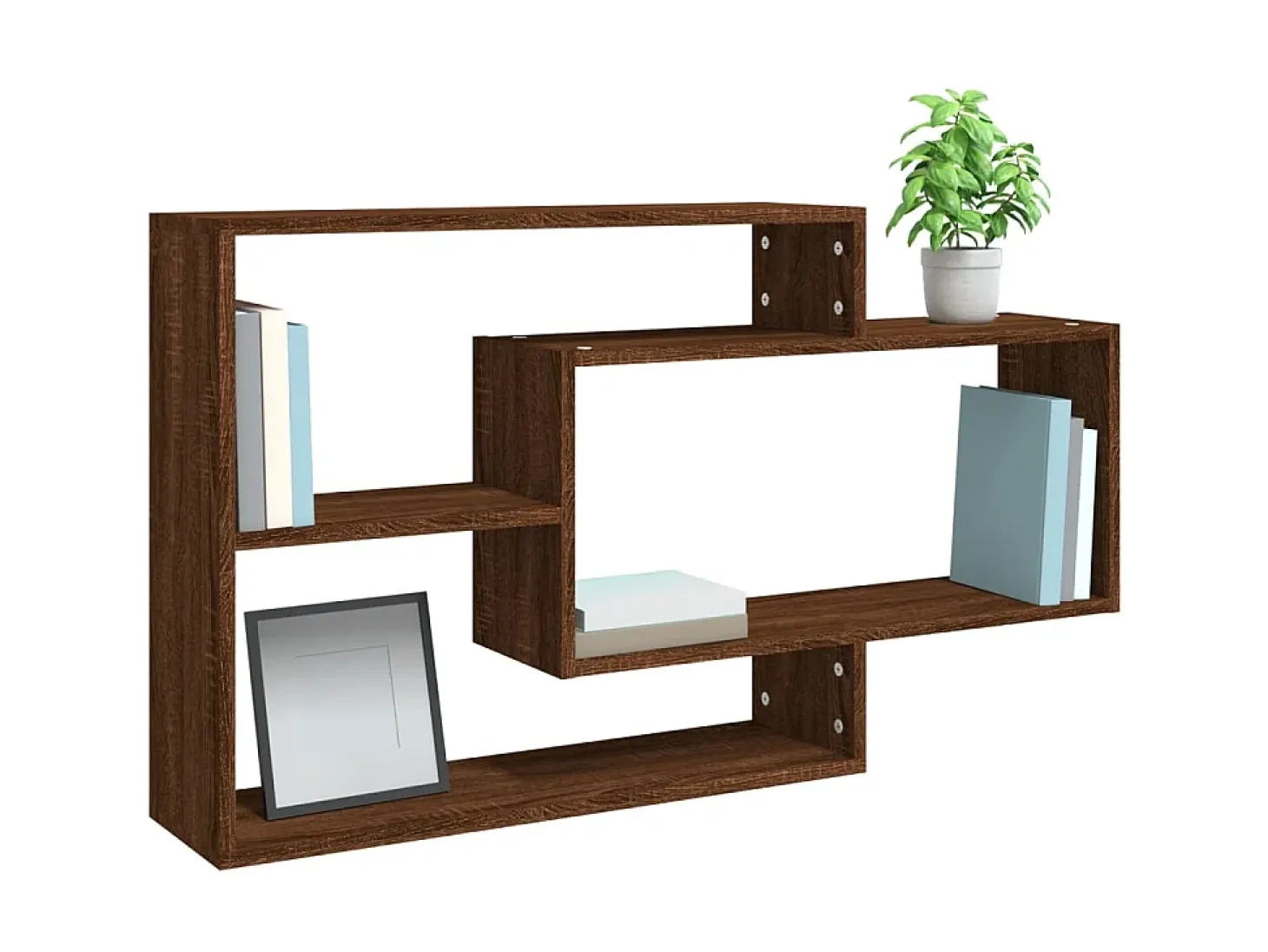 Estantería pared madera ingeniería roble marrón 104x20x58,5 cm ES53290