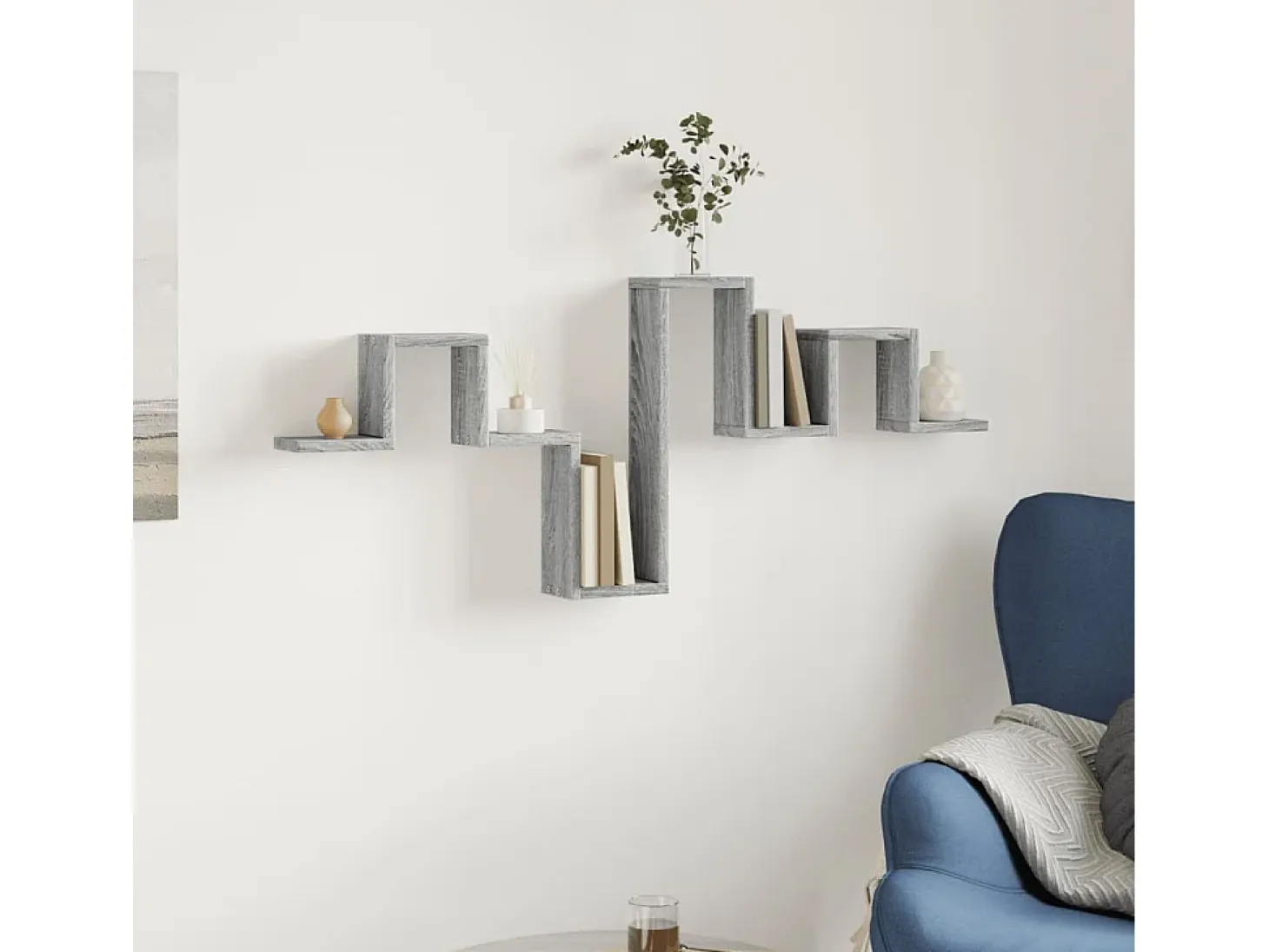 Estantería pared madera ingeniería gris Sonoma 104,5x10x43 cm ES389405