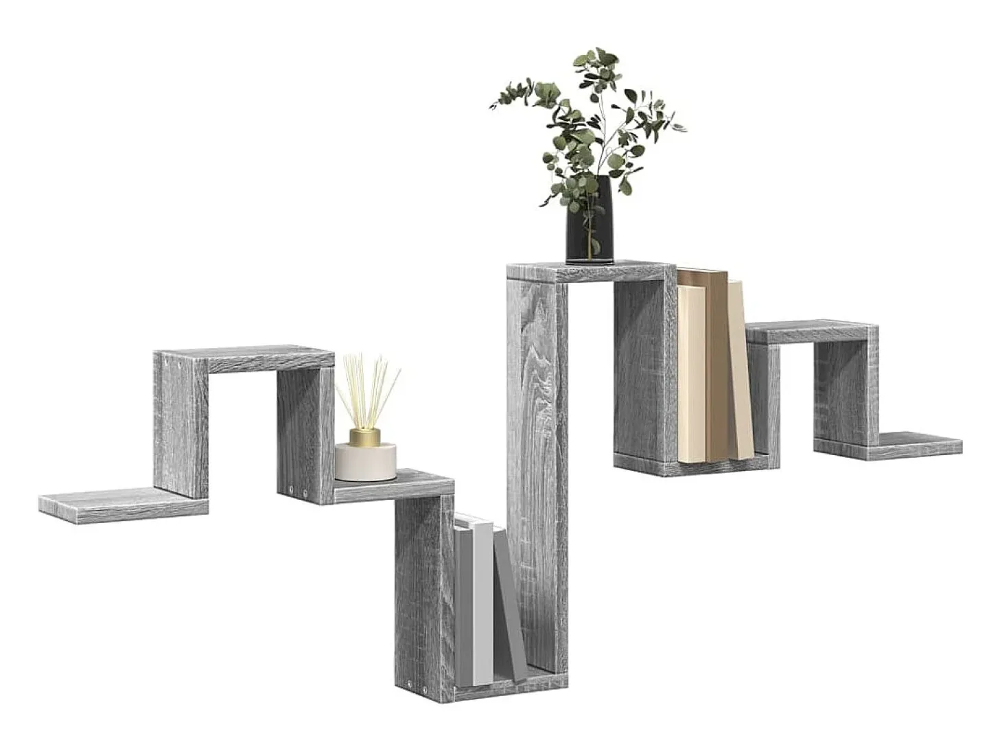 Estantería pared madera ingeniería gris Sonoma 104,5x10x43 cm ES389405