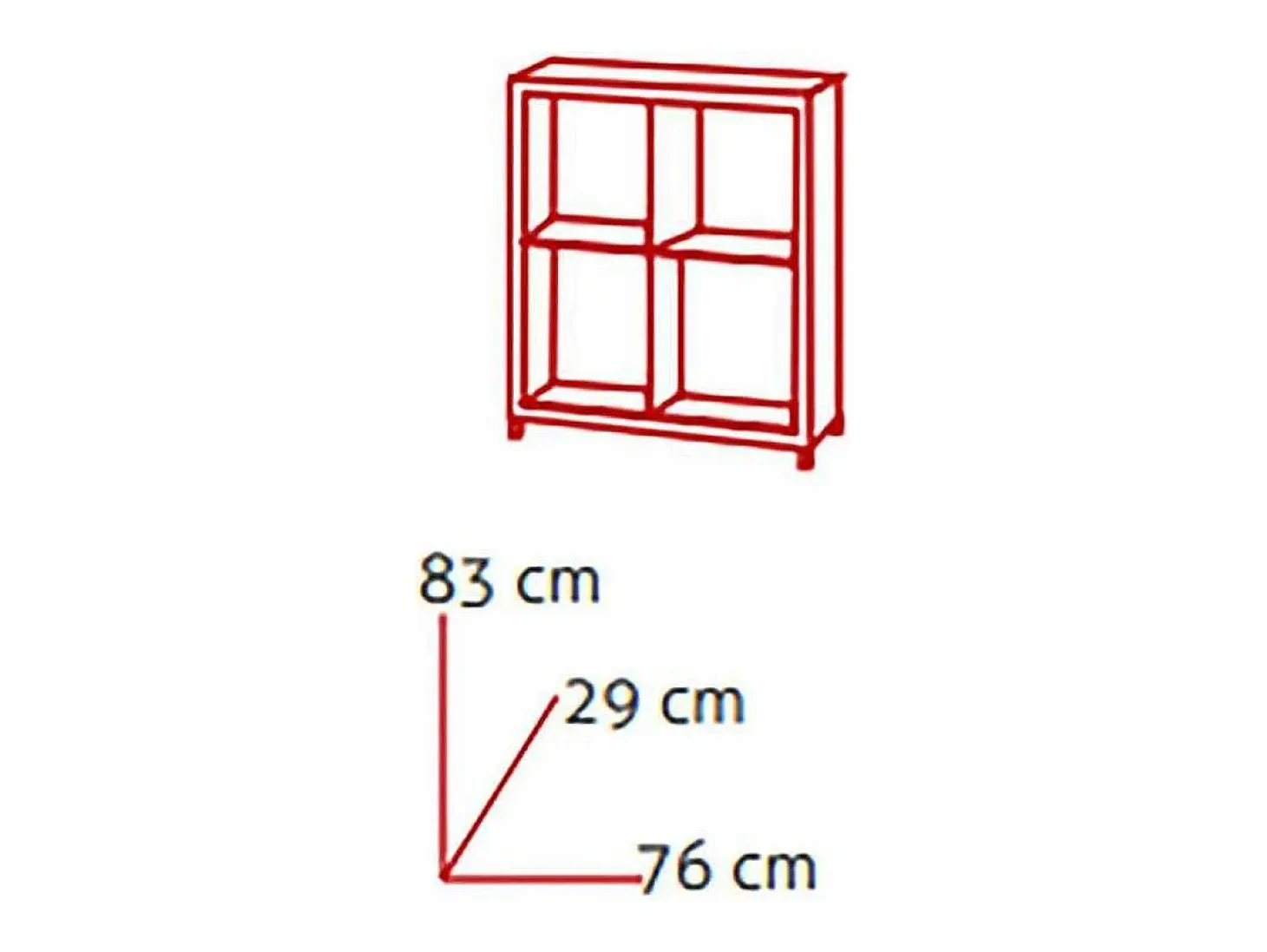 Estantería pequeña kubox 2x2 acabado maple, 83 cm(alto)76 cm(ancho)29 cm(fondo)
