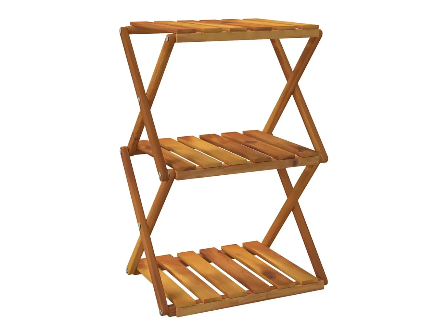 Estantería plegable 3 alturas madera acacia marrón 43x31x63 cm