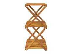 Estantería plegable 3 alturas madera acacia marrón 43x31x63 cm