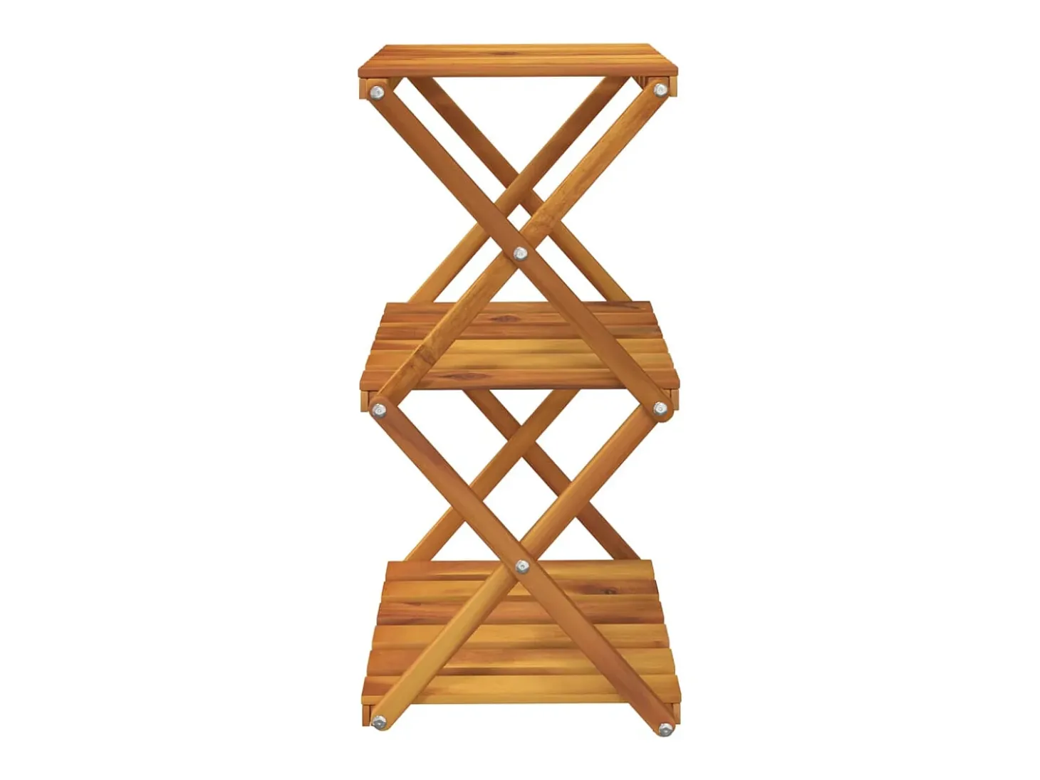 Estantería plegable 3 alturas madera acacia marrón 43x31x63 cm