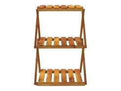 Estantería plegable 3 alturas madera acacia marrón 43x31x63 cm