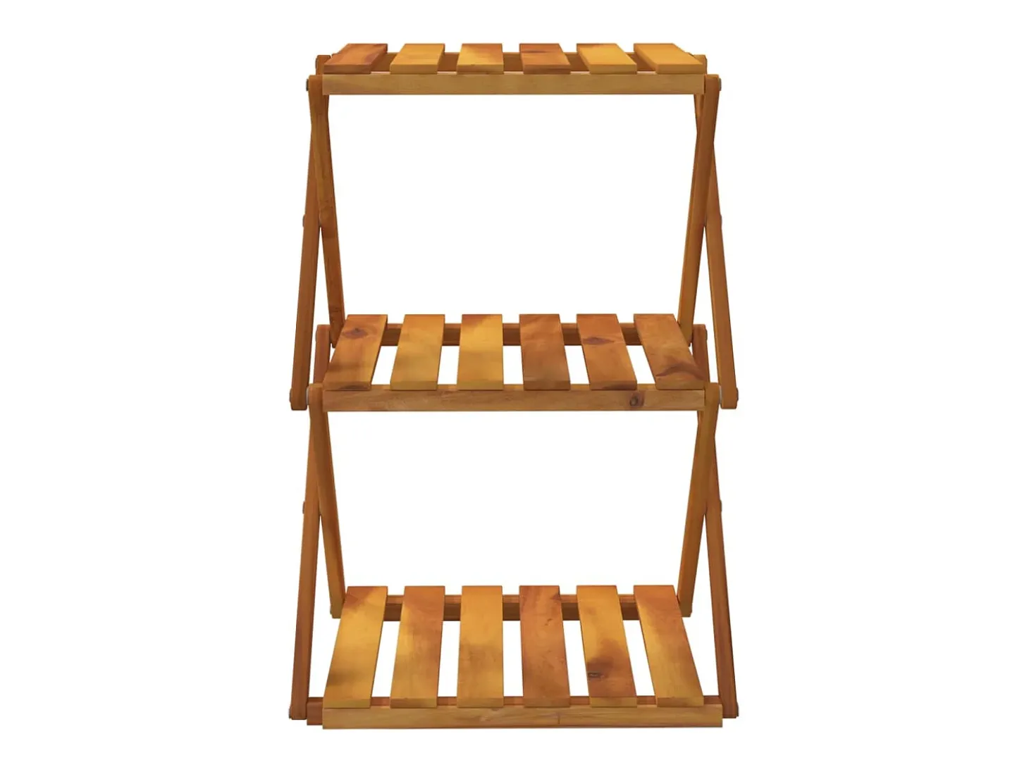 Estantería plegable 3 alturas madera acacia marrón 43x31x63 cm