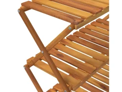 Estantería plegable 3 alturas madera acacia marrón 70x31x63 cm