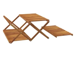 Estantería plegable 3 alturas madera acacia marrón 70x31x63 cm