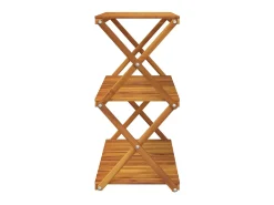 Estantería plegable 3 alturas madera acacia marrón 70x31x63 cm ES591751