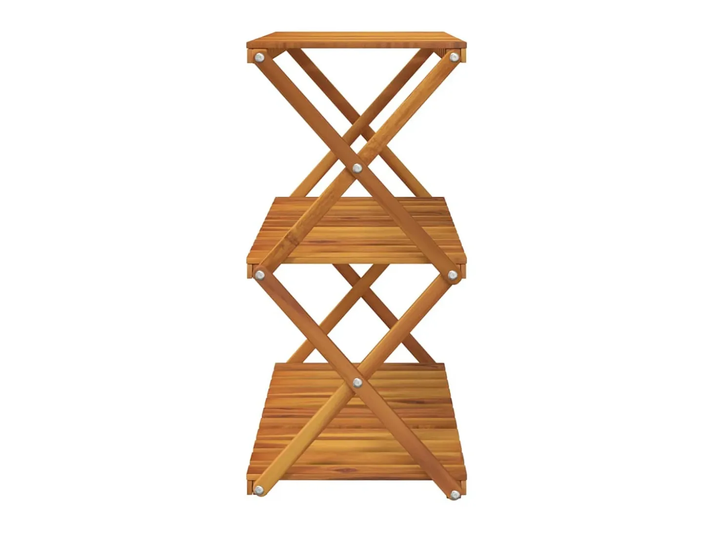 Estantería plegable 3 alturas madera acacia marrón 70x31x63 cm ES591751