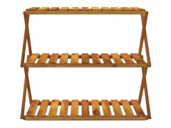 Estantería plegable 3 alturas madera acacia marrón 70x31x63 cm ES591751
