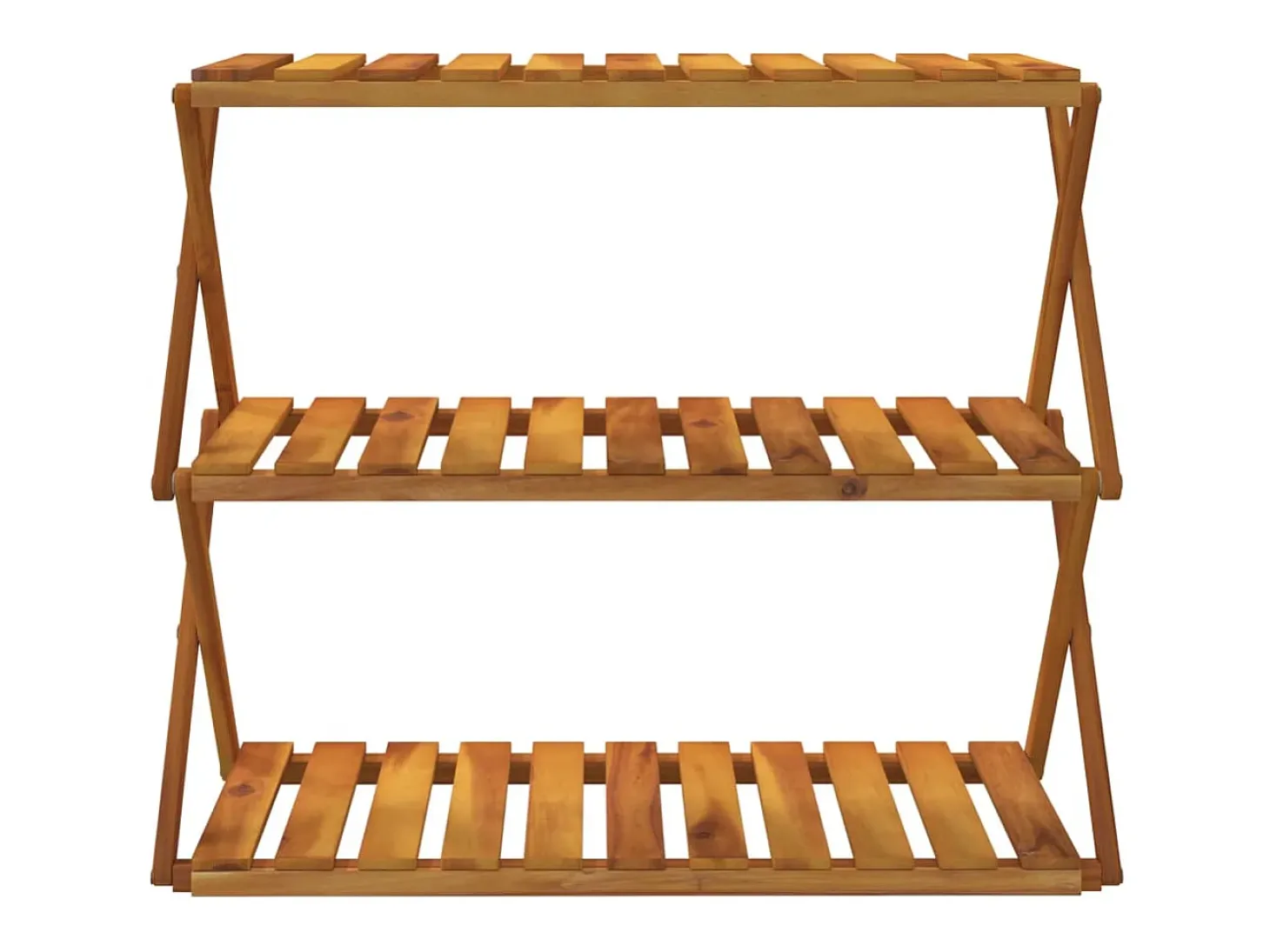 Estantería plegable 3 alturas madera acacia marrón 70x31x63 cm ES591751