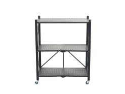 Estantería plegable MCW-J85, negro, 3 niveles