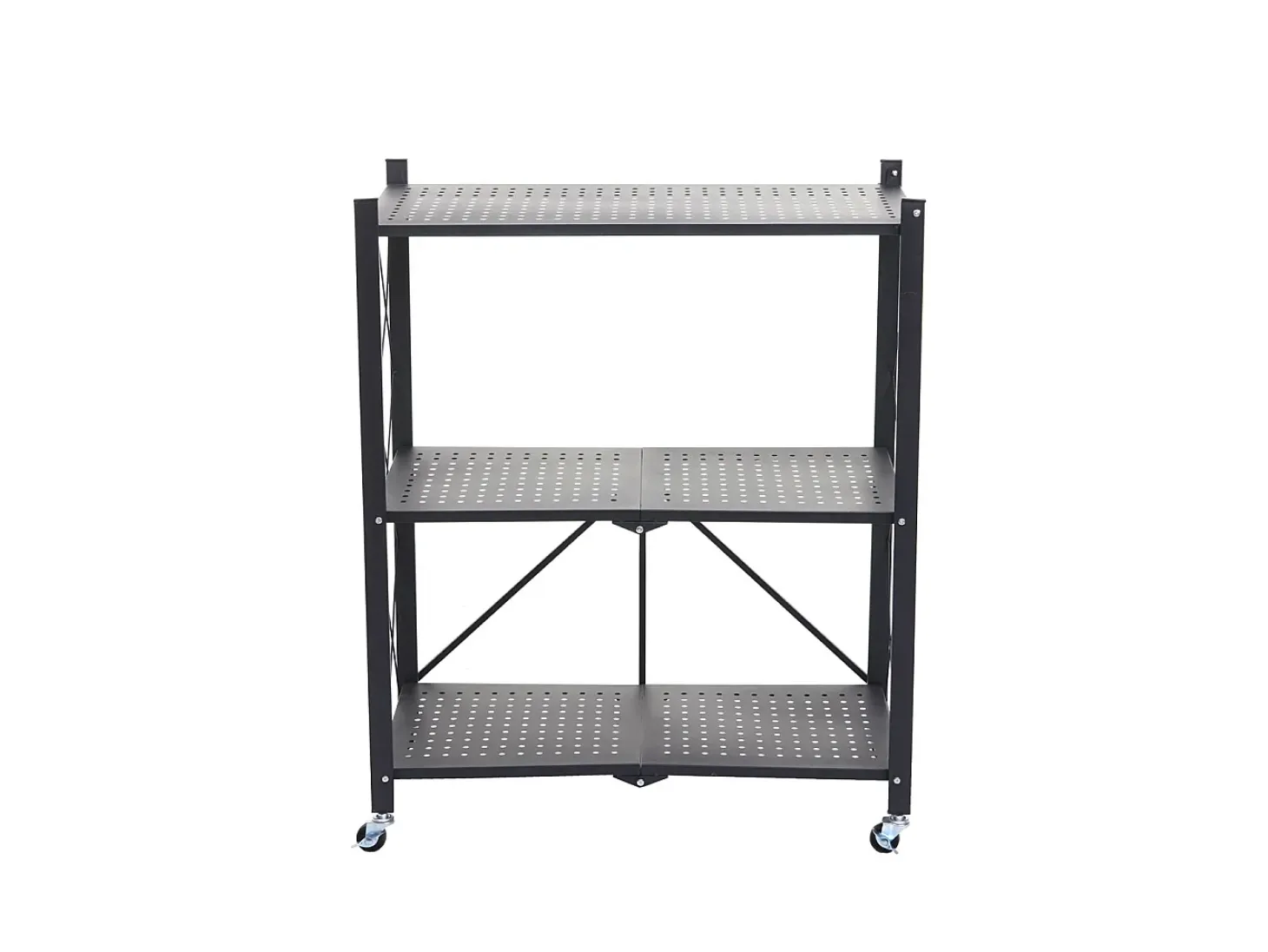 Estantería plegable MCW-J85, negro, 3 niveles
