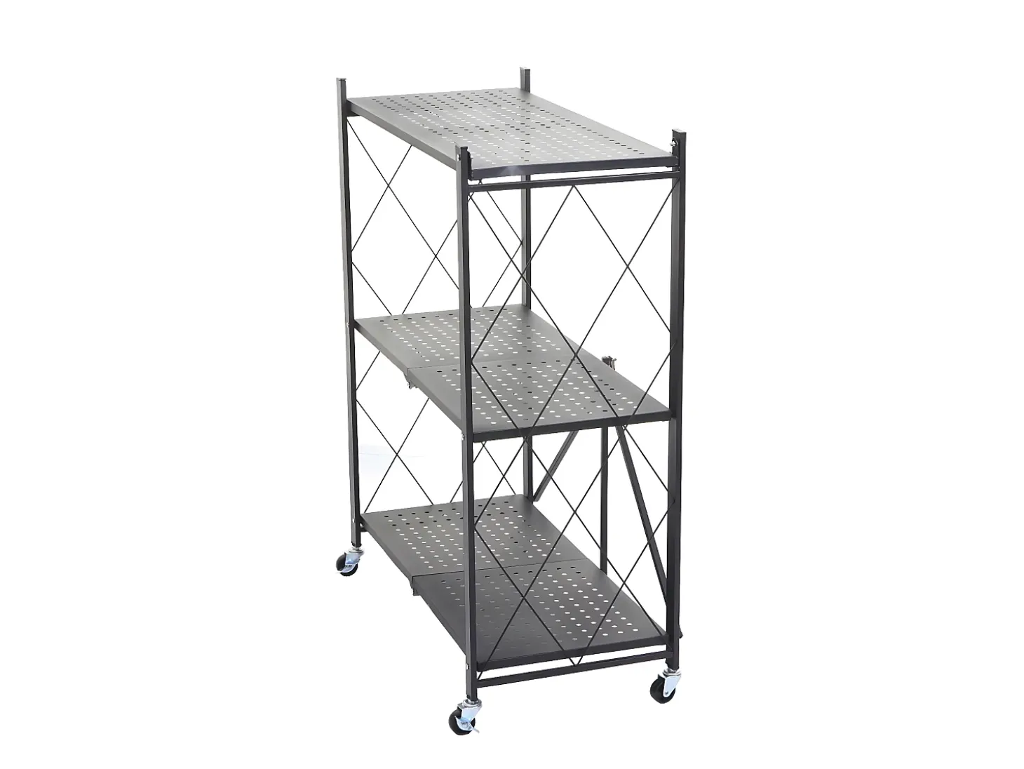 Estantería plegable MCW-J85, negro, 3 niveles