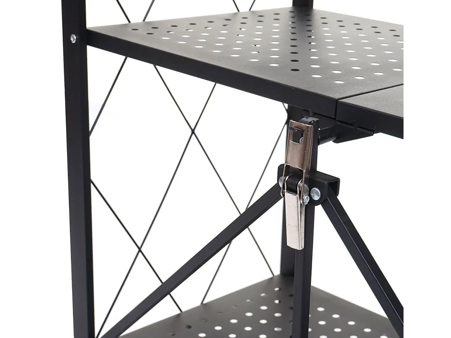 Estantería plegable MCW-J85, negro, 3 niveles