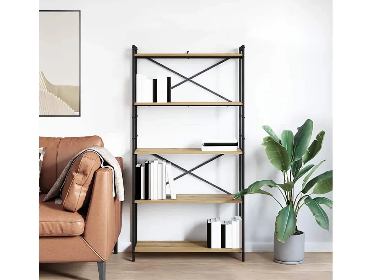 Estantería Roble artisan 80 x 30 x 153 cm Madera contrachapada