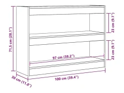 Estantería Roble artisan 100 x 30 x 72 cm Madera contrachapada