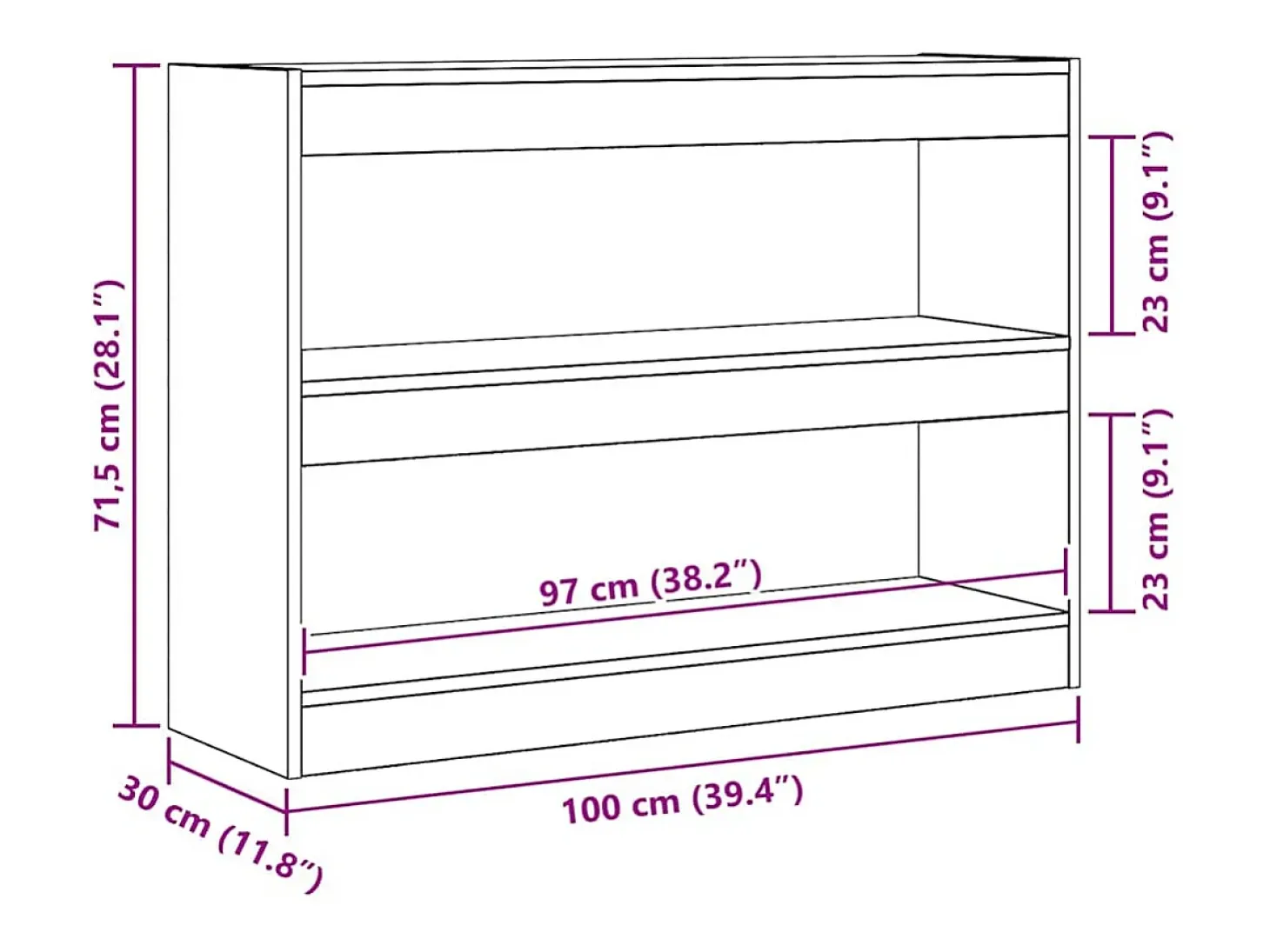 Estantería Roble artisan 100 x 30 x 72 cm Madera contrachapada