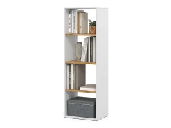 Estantería roble blanco/dorado 40x30x120 tomy