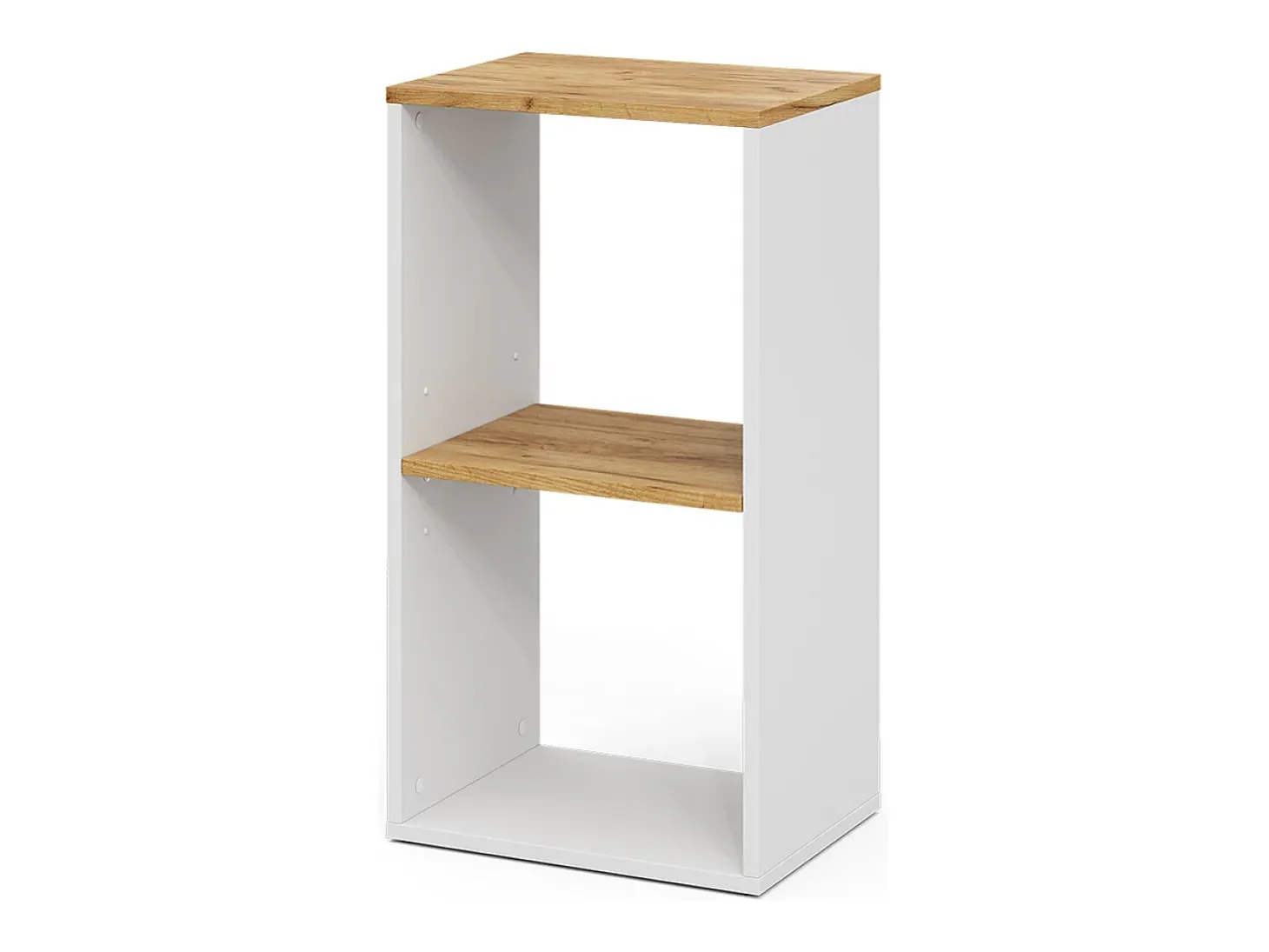 Estantería roble blanco/dorado 40x30x74 tomy