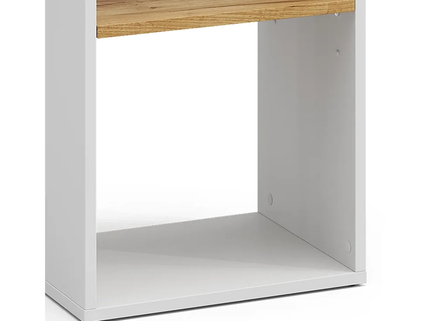Estantería roble blanco/dorado 40x30x74 tomy
