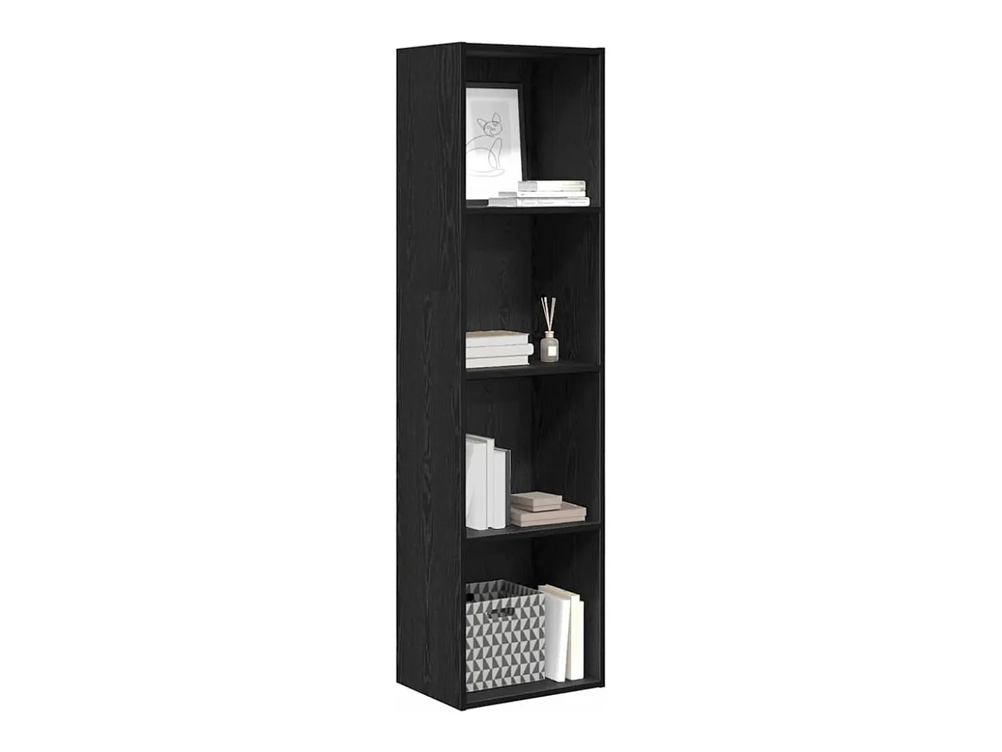 Estantería Roble negro 40 x 30 x 152 cm Madera contrachapada