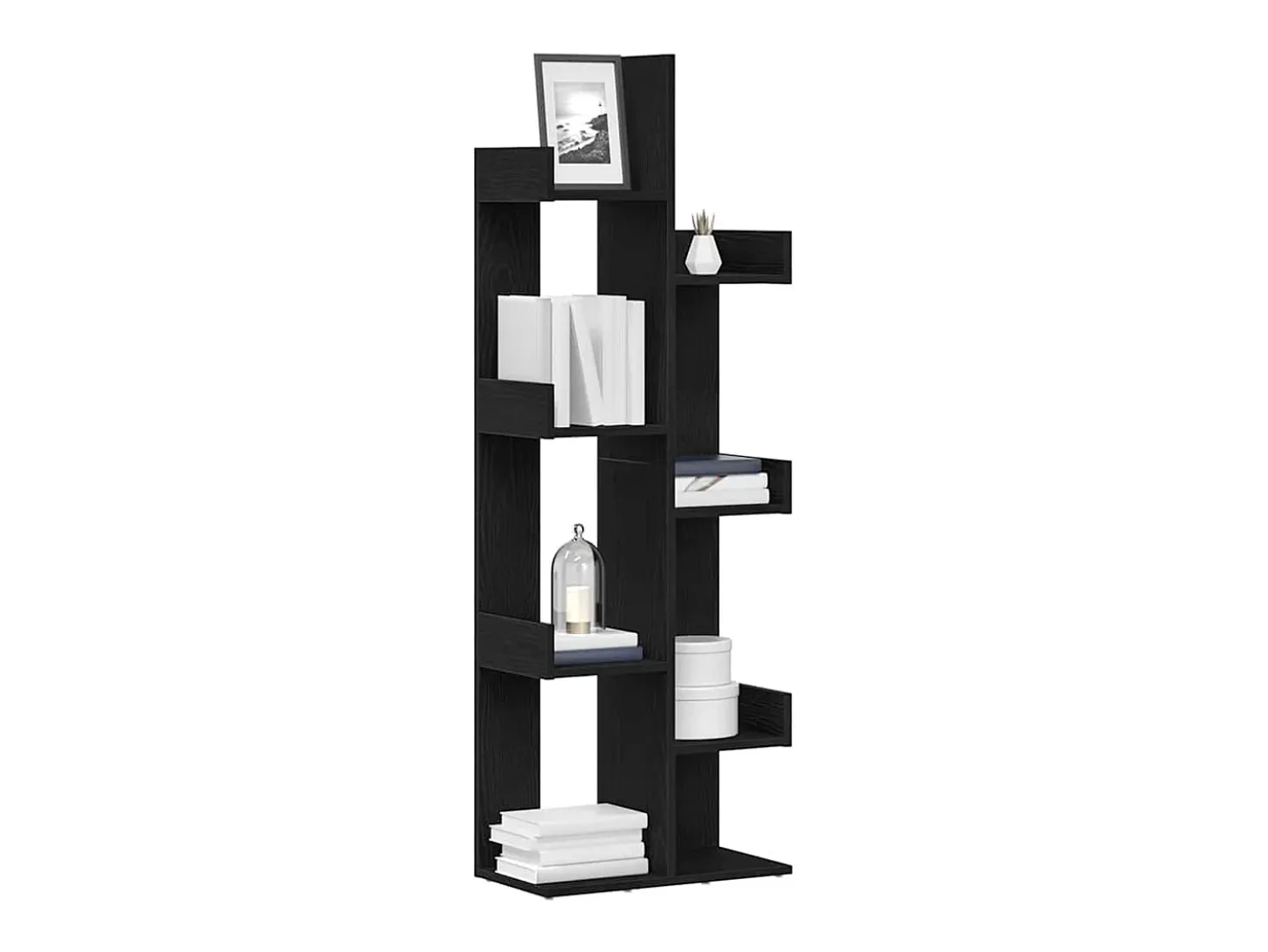 Estantería Roble negro 48 x 25.5 x 140 cm Madera contrachapada