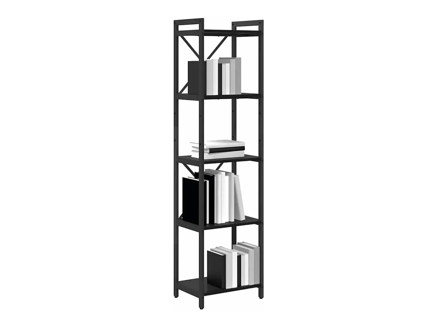 Estantería Roble negro 40 x 30 x 153 cm Madera contrachapada