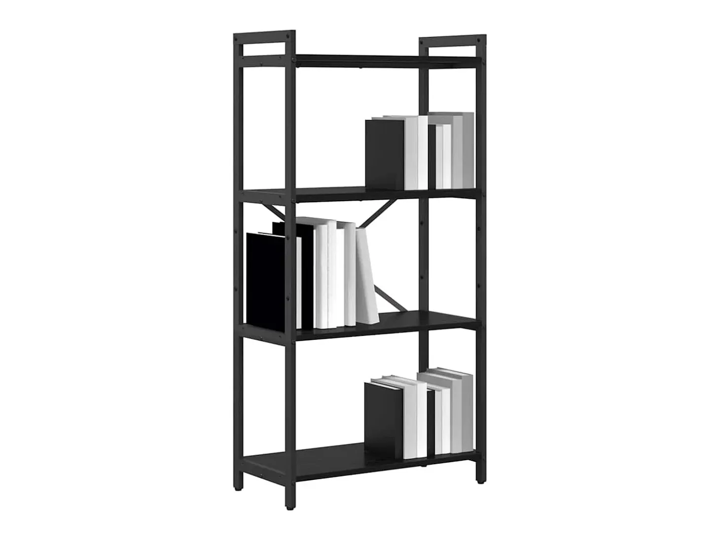 Estantería Roble negro 60 x 30 x 118 cm Madera contrachapada